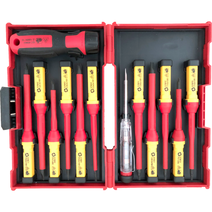 Box of 12  electrician  insulated screwdrivers