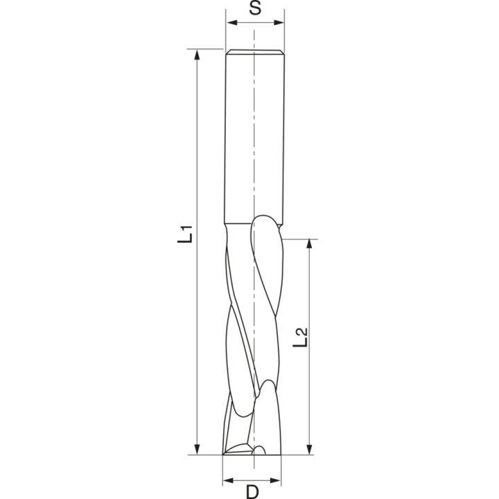 Mèche à défoncer carbure monobloc finition - 1+1 coupes