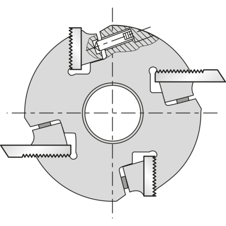 Porte-outils pour couteaux dos cranté - crantage système euro 60