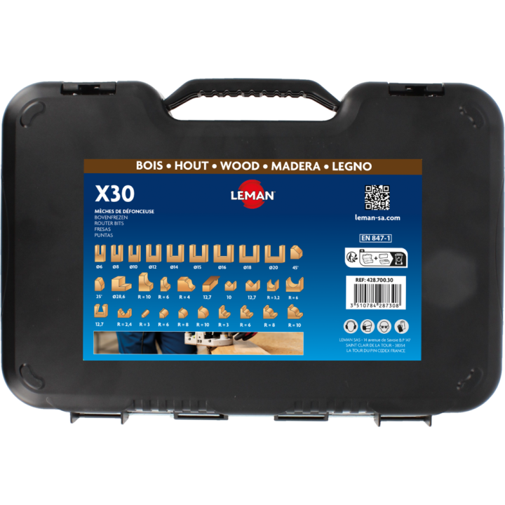 Coffret de 30 mèches de défonceuse