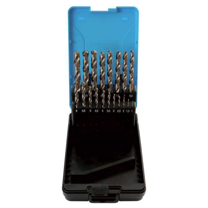 Box of 19 hss metal drill bits