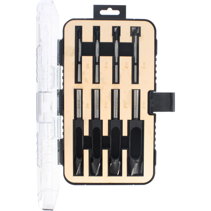 Box of 4 stopper bits + 4 flat base forstner bits