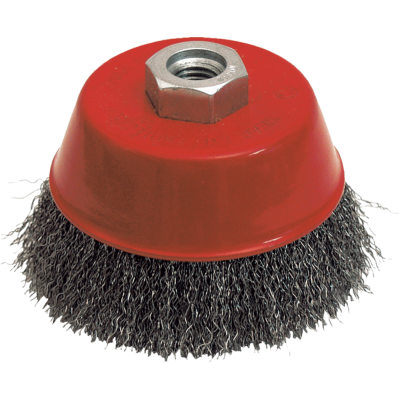 Brosse conique fil acier ondulé