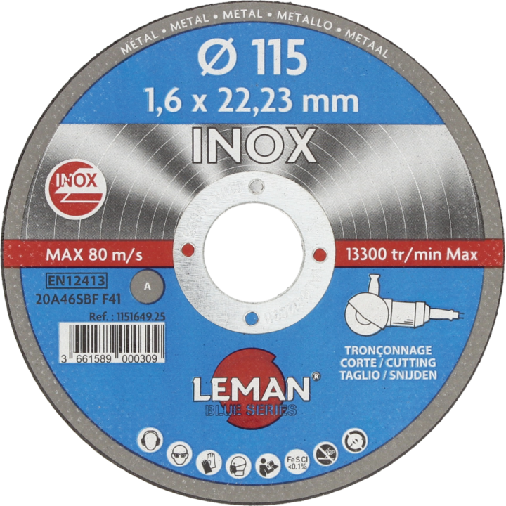 Pack 5 disques tronçonnage inox
