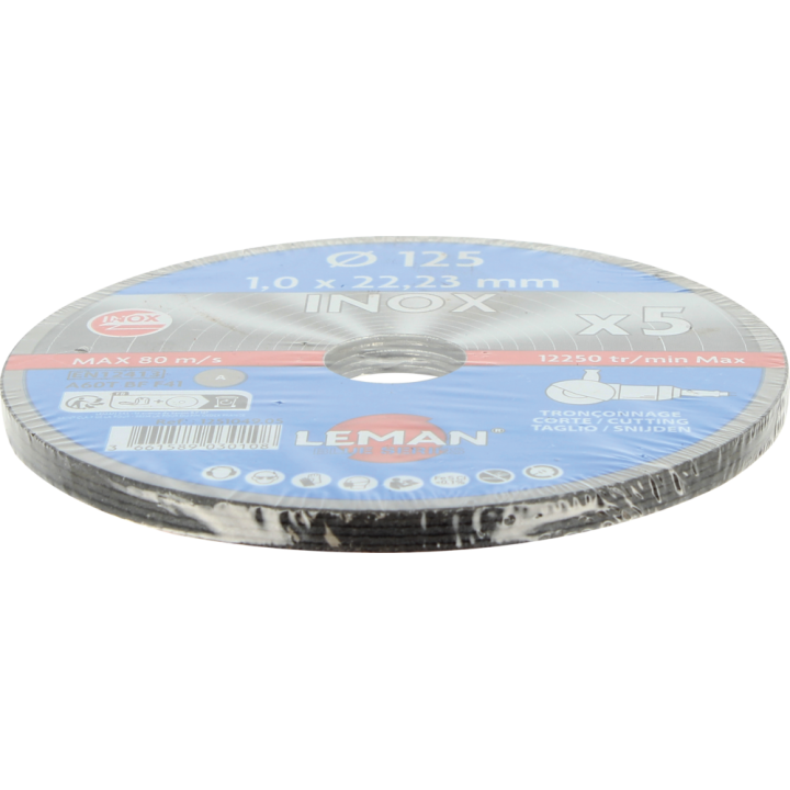Pack 5 disques tronçonnage inox
