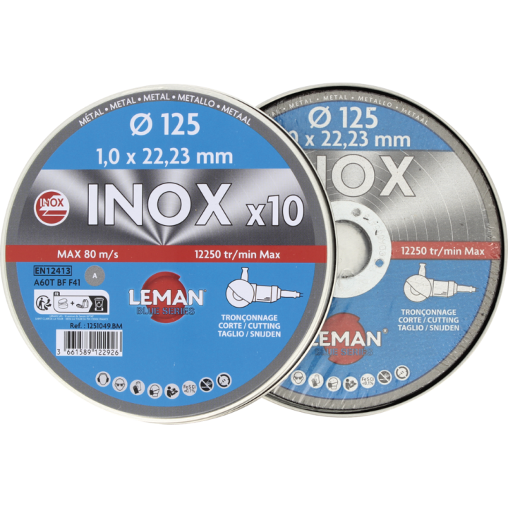 Pack 5 disques tronçonnage inox