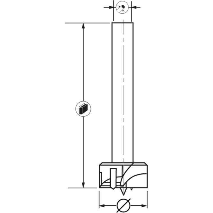 Mèche à façonner au carbure à fond plat