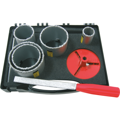 Coffret de 5 trépans à concrétion carbure "plombier"