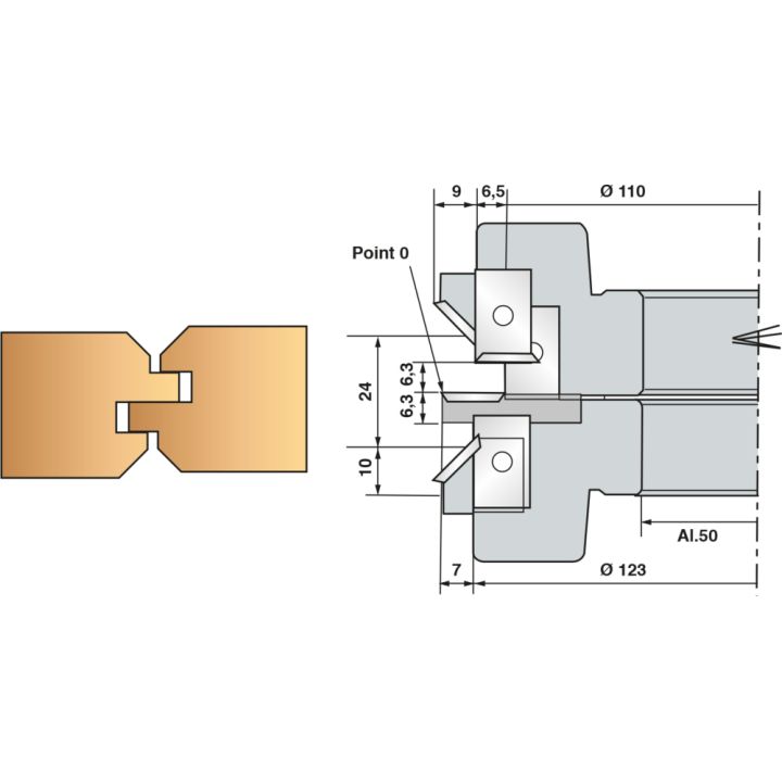 Porte-outils bouvetage symétrique de volets
