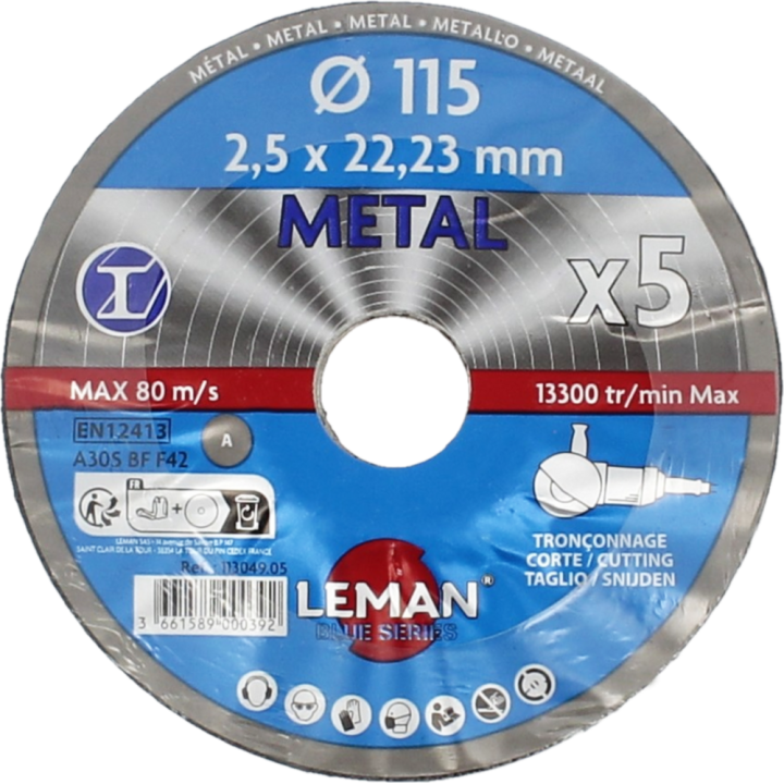 Pack de 5 disques tronçonnage metal 