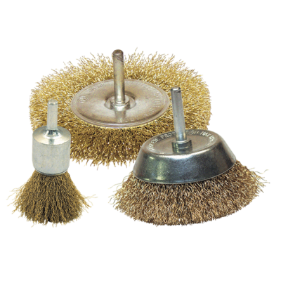 Lot de 3 brosses fil laiton ondulÉ
