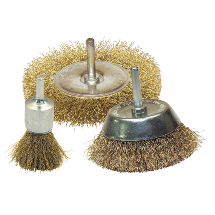 Lot de 3 brosses fil laiton ondulÉ