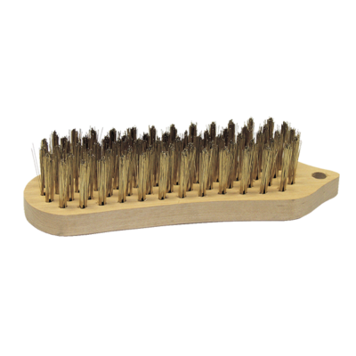 Brosse fil acier laitonnÉ en bois forme violon