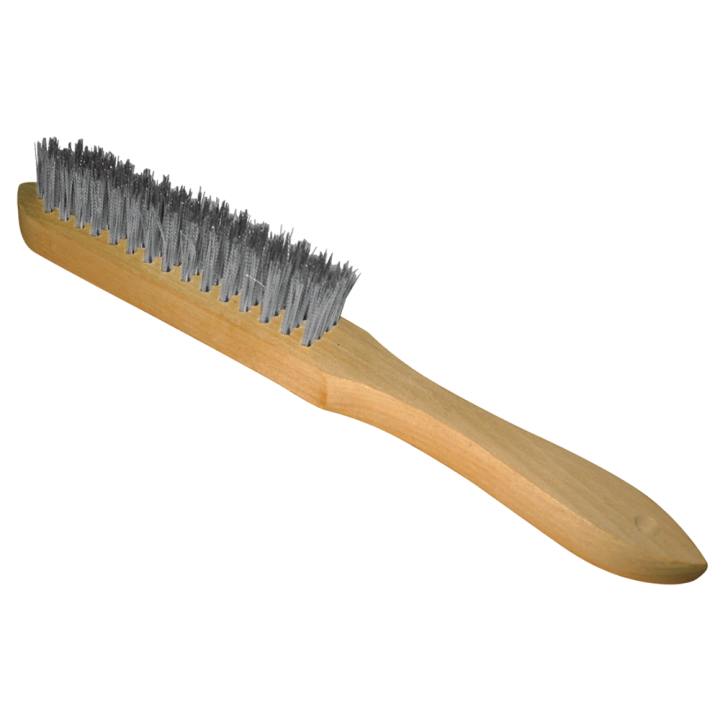 Brosse fil inox manche bois