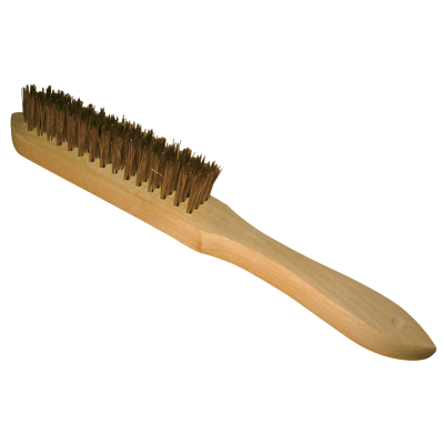 Brosse fil laiton manche bois