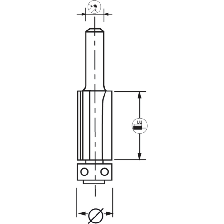 MÈche d'affleureuse droite + guide
