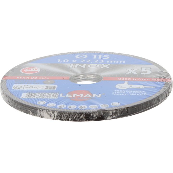 Pack 5 disques tronçonnage inox