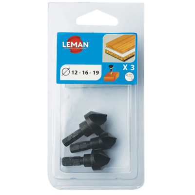 Lot de 3 fraisoirs bois