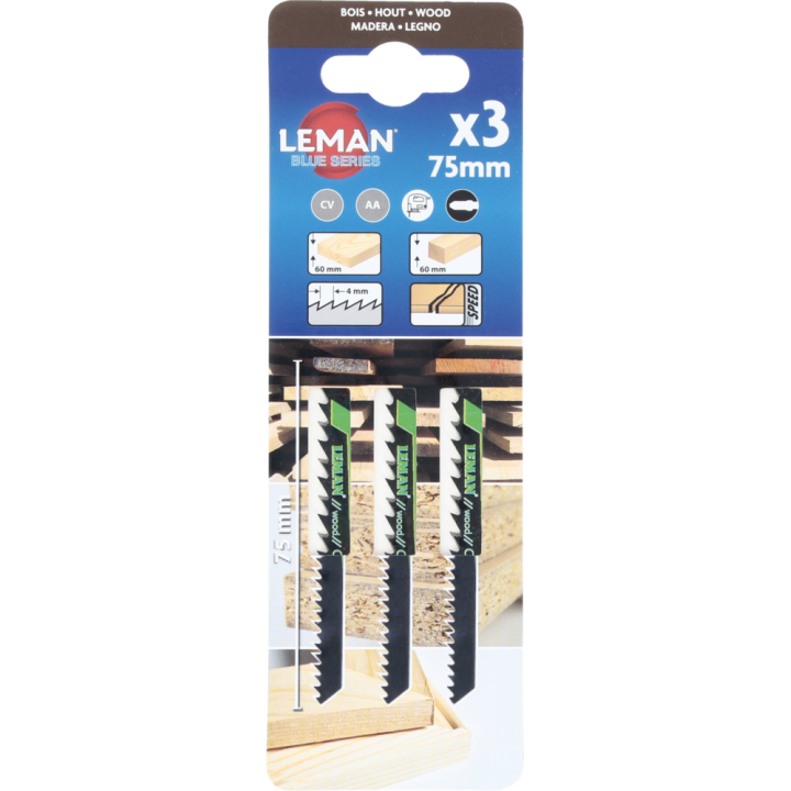 Carte 3 lames de scie sauteuse