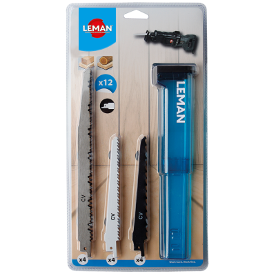 Assortiment de 12 lames de scie sabre