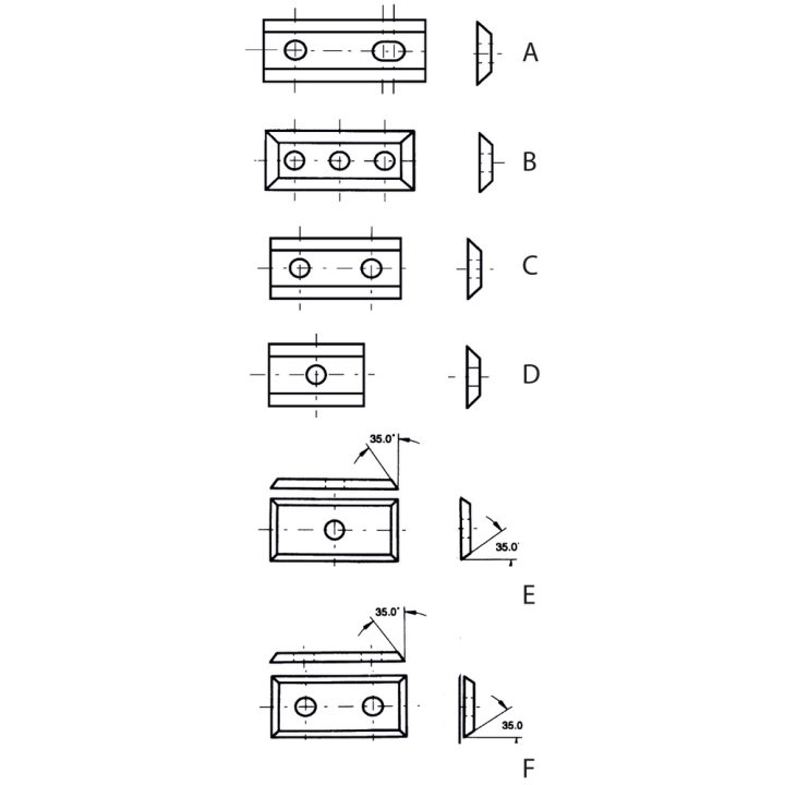 Taglienti reversibili al carburo 35 - k05