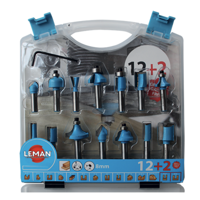 Coffret de 12 + 2 mÈches de dÉfonceuse