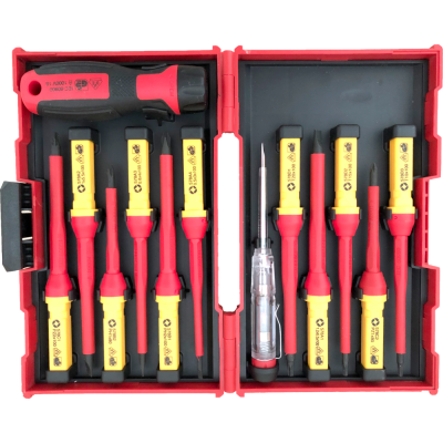 Box of 12  electrician  insulated screwdrivers