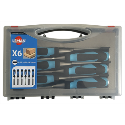 Coffret de 6 ciseaux À bois À manche bi-matiÈre