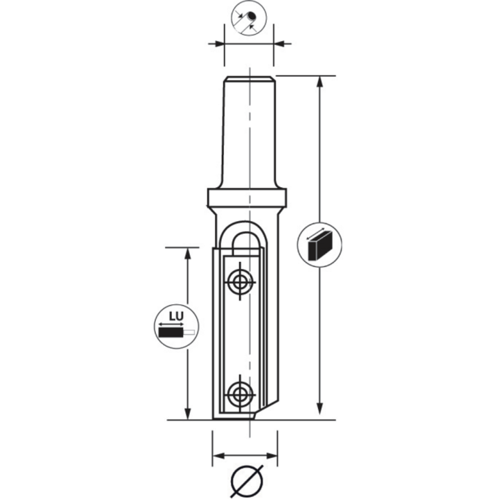 MÈche À rainer À plaquette crochet au titane