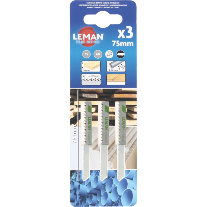 Carte 3 lames de scie sauteuse