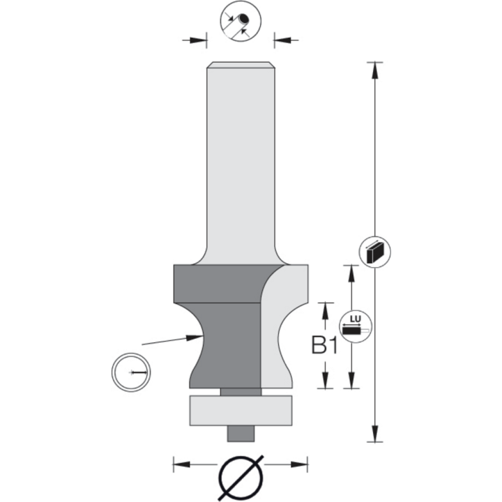 MÈche pour coin supÉrieur + guide  delrin