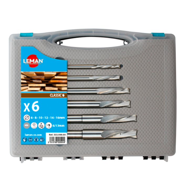 Coffret de 6 mÈches À mortaiser hÉlicoÏdales