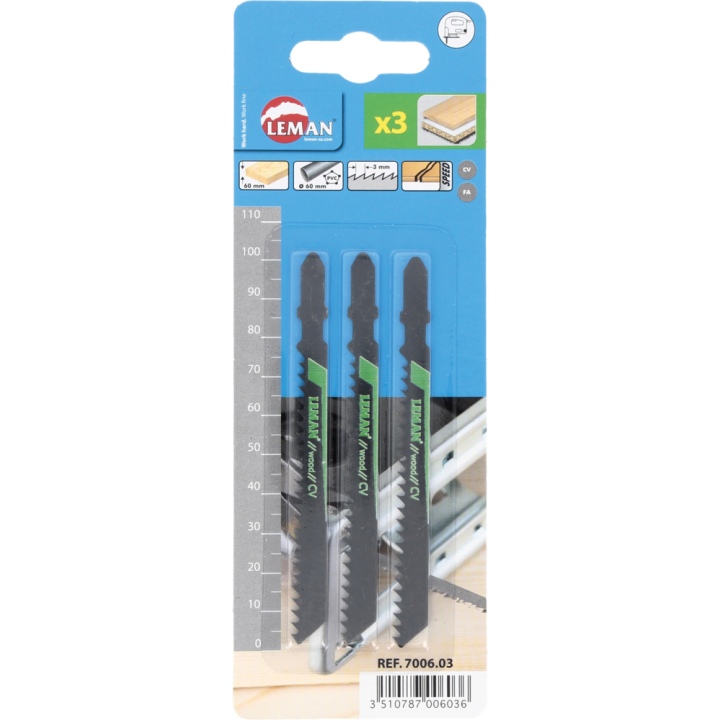 Carte 3 lames de scie sauteuse