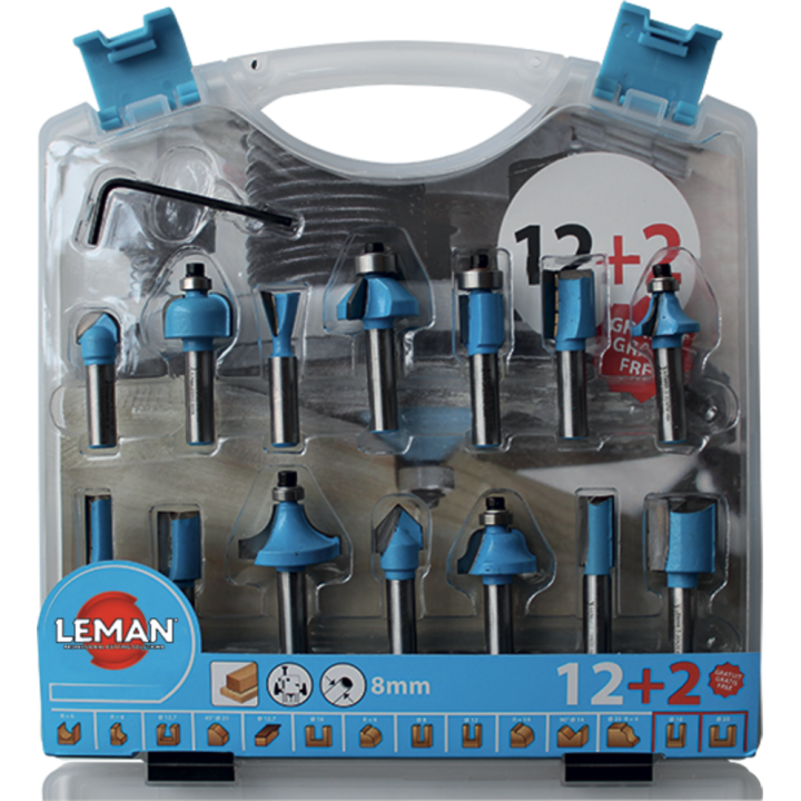 Coffret de 12 + 2 mÈches de dÉfonceuse