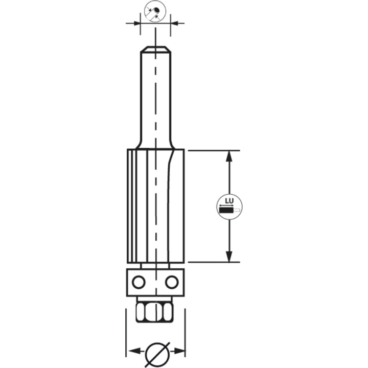 MÈche d'affleureuse droite + guide