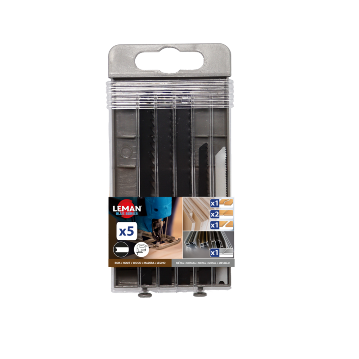 Coffret assorti 5 lames de scie sauteuse emmanchement u
