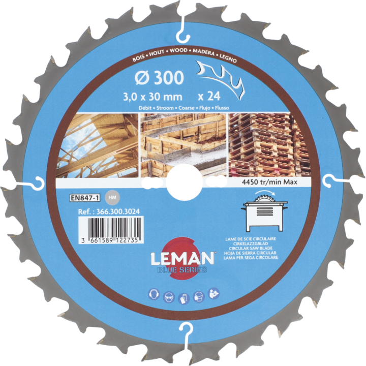 Lame de scie circulaire pour machines portatives et stationnaires sur table