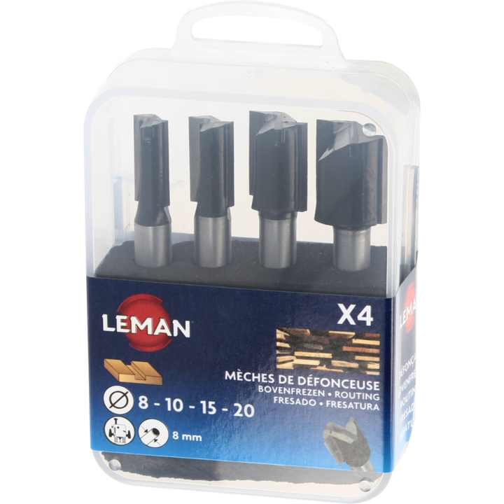 Coffret 4 meches carbure queue 8mm