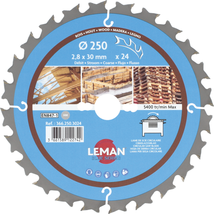 Lame de scie circulaire pour machines portatives et stationnaires sur table