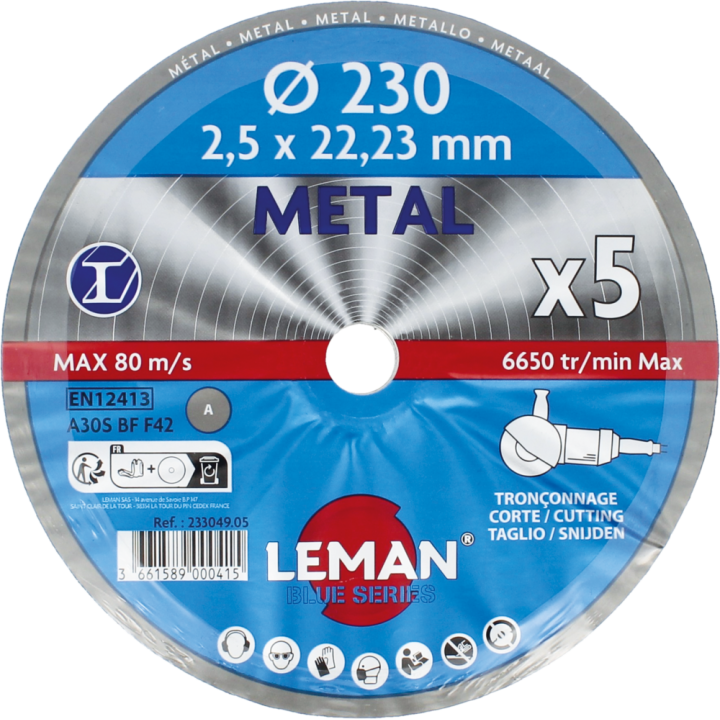 Pack de 5 disques tronÇonnage metal 