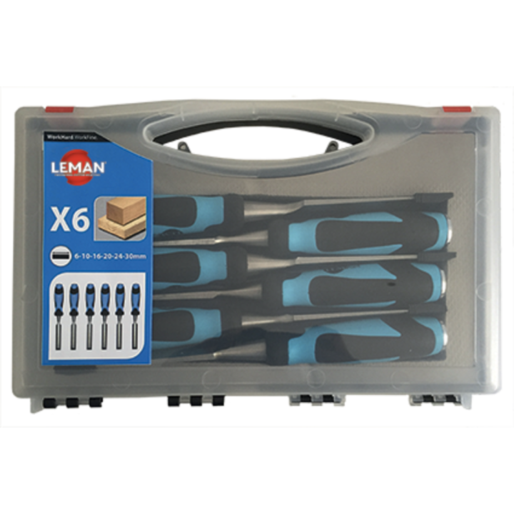 Caja de 6 gubias con mango de dos materiales