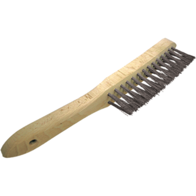 Cepillo hilo acero en v mango madera especial soldadura