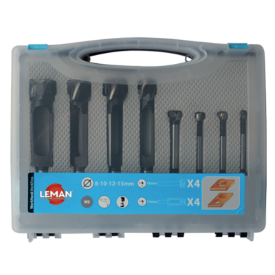 Caja de 4 brocas para tapones + 4 brocas para moldear en plano