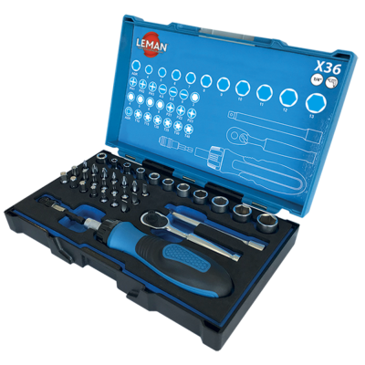 Caja de puntas y brocas 14'', 36 piezas