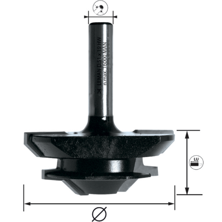 Fresa de ensamble a 45
