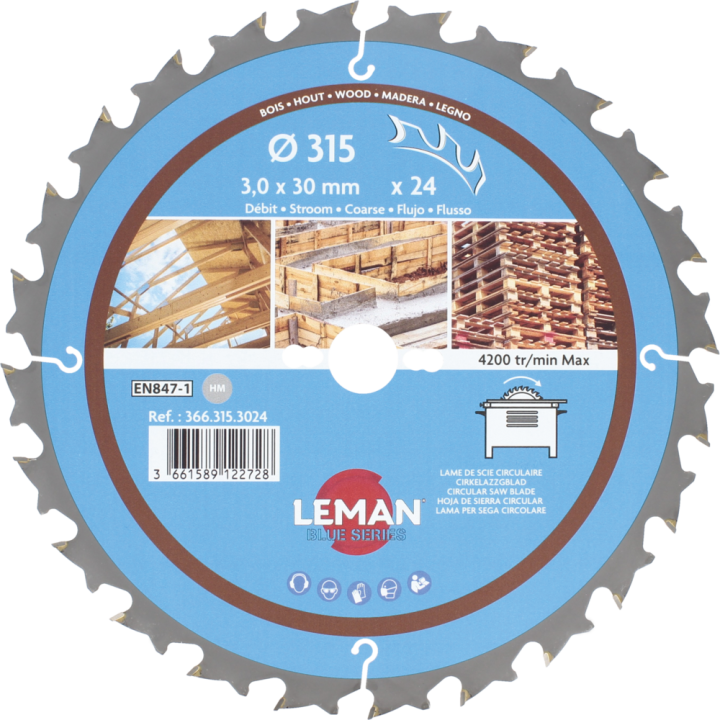 Lame de scie circulaire pour machines portatives et stationnaires sur table
