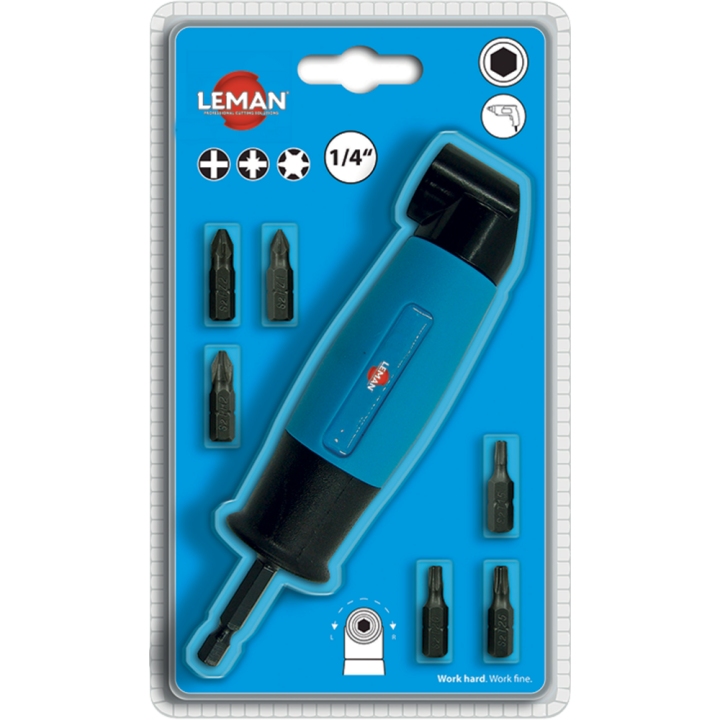 Adaptador de Ángulo + puntas - 7 piezas